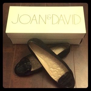 A barely used JOAN & DAVID suede loafers